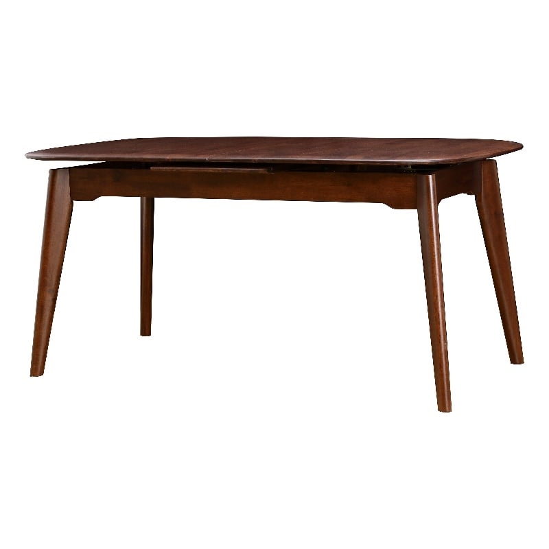 Furniture of America Nazaen Solid Wood Extendable Dining Table in Walnut
