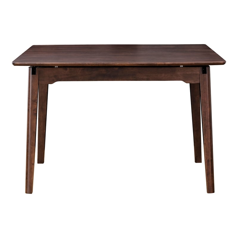 Furniture of America Nazaen Solid Wood Walnut Counter Dining Table with Leaf