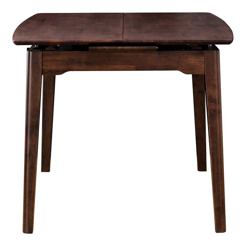 Furniture of America Nazaen Solid Wood Walnut Counter Dining Table with Leaf