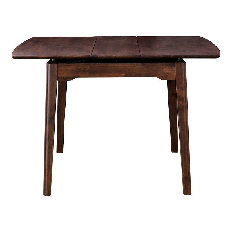 Furniture of America Nazaen Solid Wood Walnut Counter Dining Table with Leaf