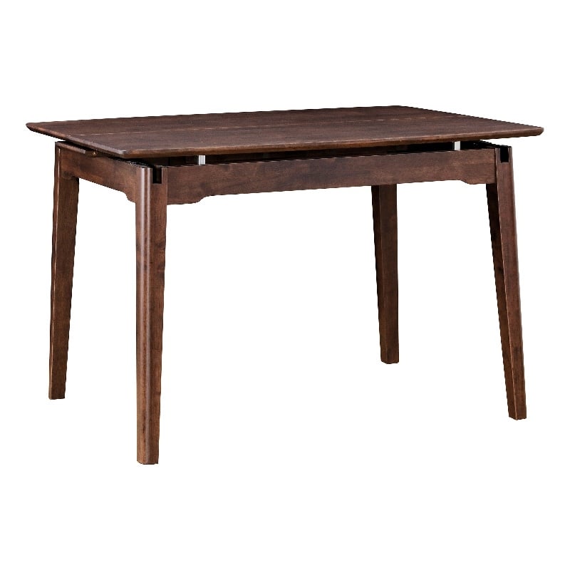 Furniture of America Nazaen Solid Wood Walnut Counter Dining Table with Leaf