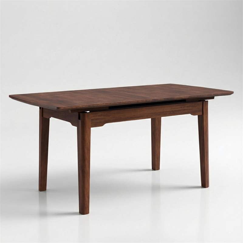 Furniture of America Nazaen Solid Wood Extendable Dining Table in Walnut