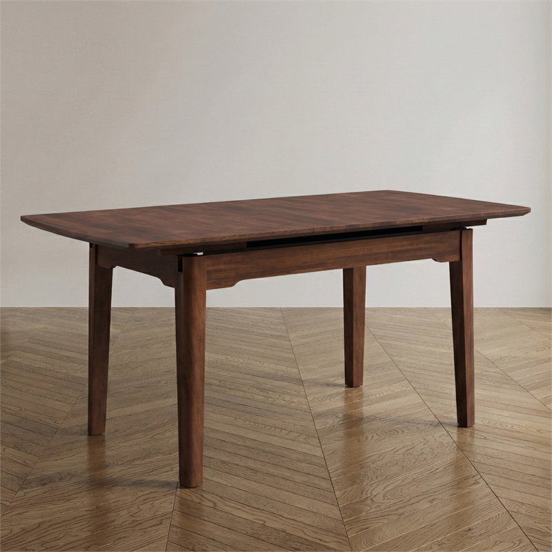 Furniture of America Nazaen Solid Wood Extendable Dining Table in Walnut