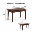 Furniture of America Nazaen Solid Wood Extendable Dining Table in Walnut