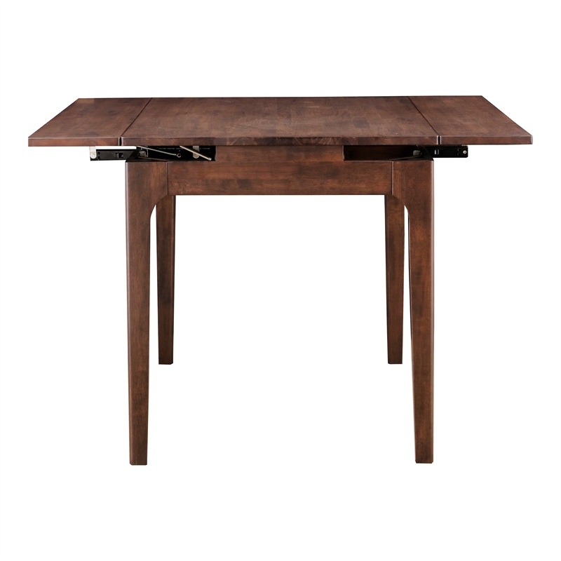 Furniture of America Nazaen Solid Wood Counter Dining Table with Leaf in Walnut