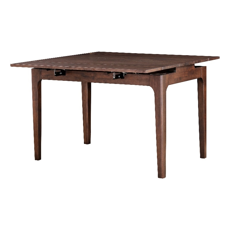 Furniture of America Nazaen Solid Wood Counter Dining Table with Leaf in Walnut