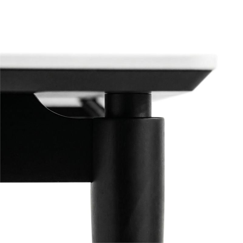Furniture of America Miranda Sintered Stone and Wood Top Dining Table in Black
