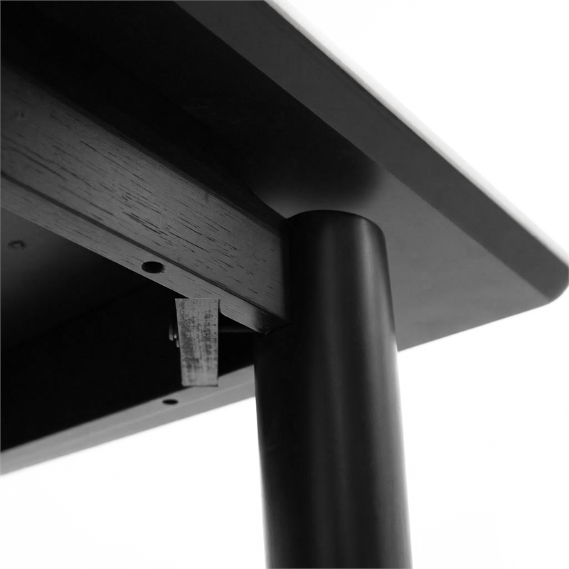 Furniture of America Miranda Sintered Stone and Wood Top Dining Table in Black