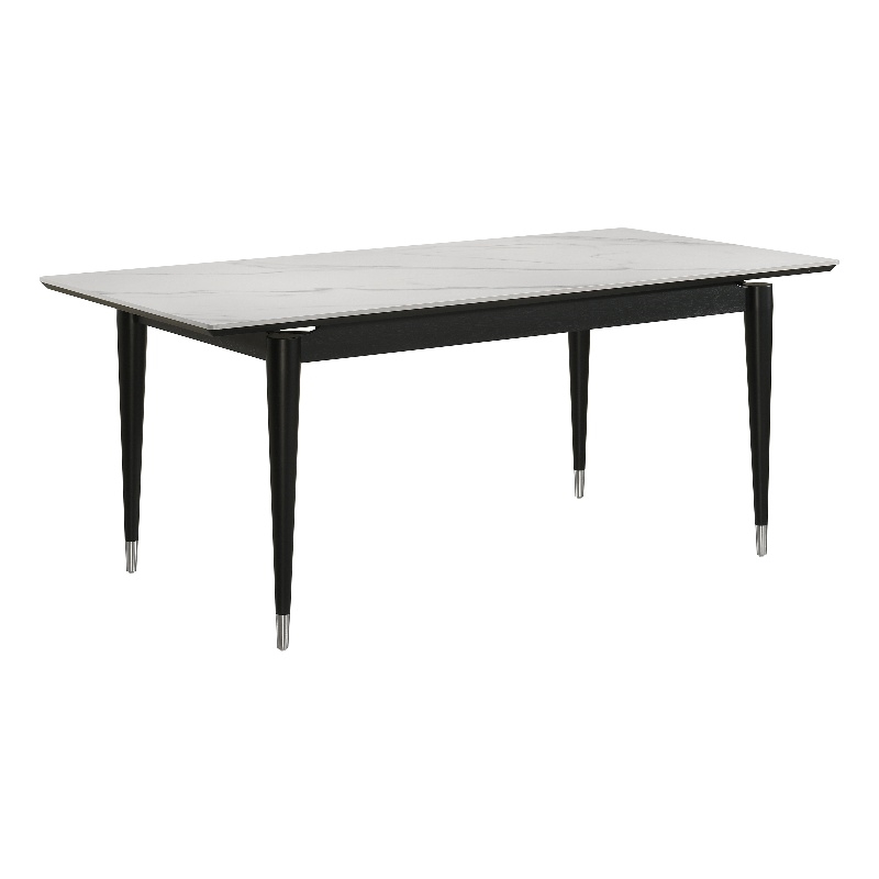 Furniture of America Miranda Sintered Stone and Wood Top Dining Table in Black