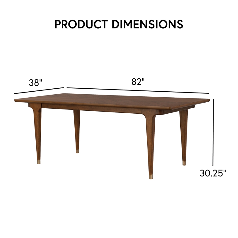 Furniture of America Forma Solid Wood Rectangular Dining Table in Walnut