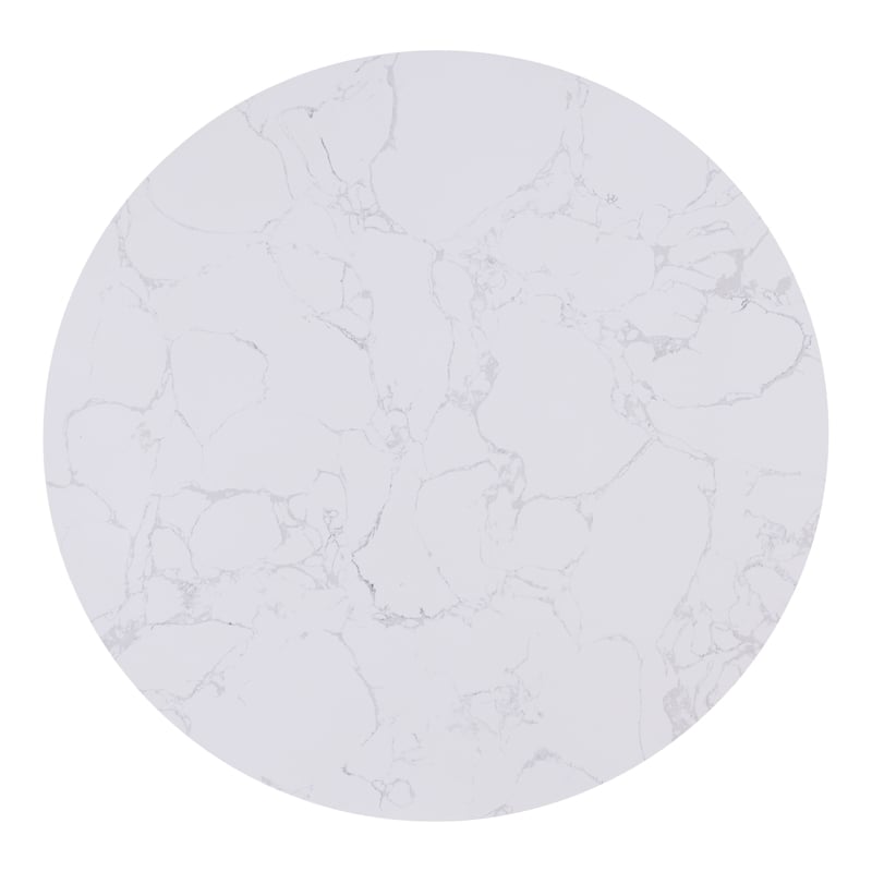 Furniture of America Sonya Wood and Faux Marble Top Round Dining Table in Brown