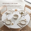 Furniture of America Sonya Wood and Faux Marble Top Round Dining Table in Brown