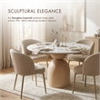 Furniture of America Sonya Wood and Faux Marble Top Round Dining Table in Brown