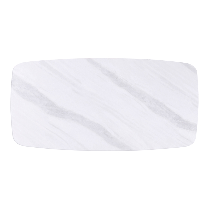 Furniture of America Gavora Steel and Sintered Stone Top Dining Table in White