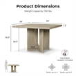 Furniture of America Selyra Solid Wood Pedestal Counter Dining Table in Oak