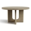 Furniture of America Selyra Solid Wood Pedestal Round Dining Table in Oak