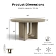 Furniture of America Selyra Solid Wood Pedestal Round Dining Table in Oak