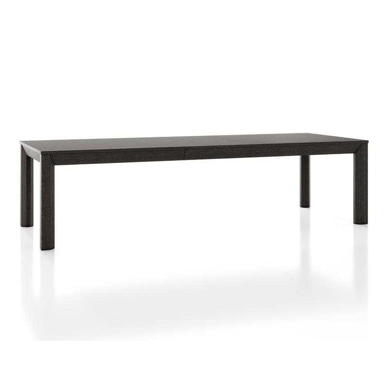 Furniture of America Dannen Solid Wood Extendable Dining Table in Black
