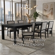 Furniture of America Dannen Solid Wood Extendable Dining Table in Black