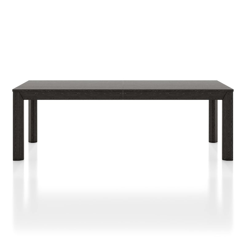 Furniture of America Dannen Solid Wood Extendable Dining Table in Black