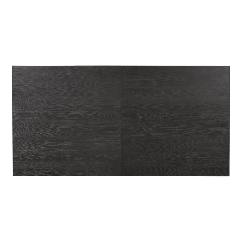 Furniture of America Dannen Solid Wood Extendable Dining Table in Black