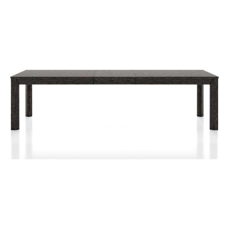 Furniture of America Dannen Solid Wood Extendable Dining Table in Black
