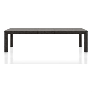 Furniture of America Dannen Solid Wood Extendable Dining Table in Black