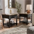 Furniture of America Peregrine Wood Storage 2-Piece Coffee Table Set in Black