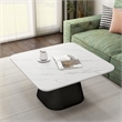 Furniture of America Coraly Faux Marble Top and Wood Coffee Table in Black
