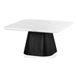 Furniture of America Coraly Faux Marble Top and Wood Coffee Table in Black