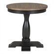 Furniture of America Narella Wood Round End Table in Black and Brown