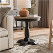 Furniture of America Narella Wood Round End Table in Black and Brown