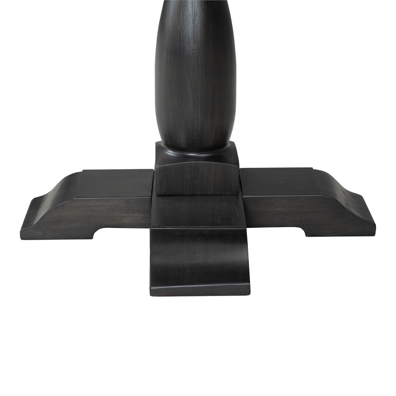 Furniture of America Narella Wood Round End Table in Black and Brown