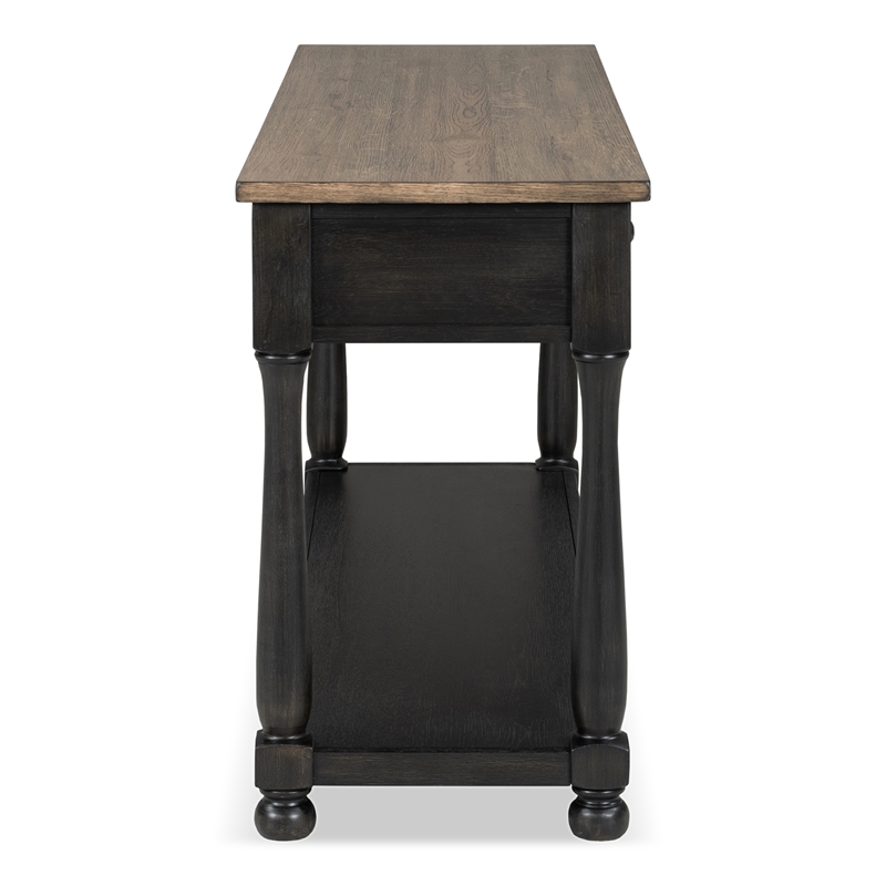 Furniture of America Narella Wood Storage Sofa Table in Black and Brown