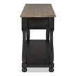 Furniture of America Narella Wood Storage Sofa Table in Black and Brown