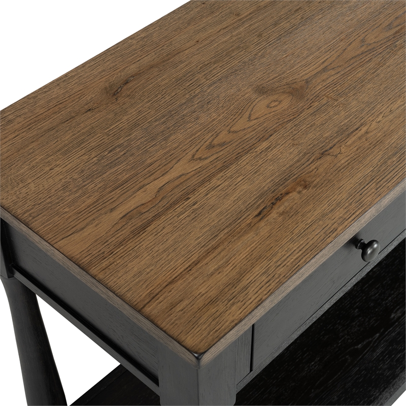 Furniture of America Narella Wood Storage Sofa Table in Black and Brown