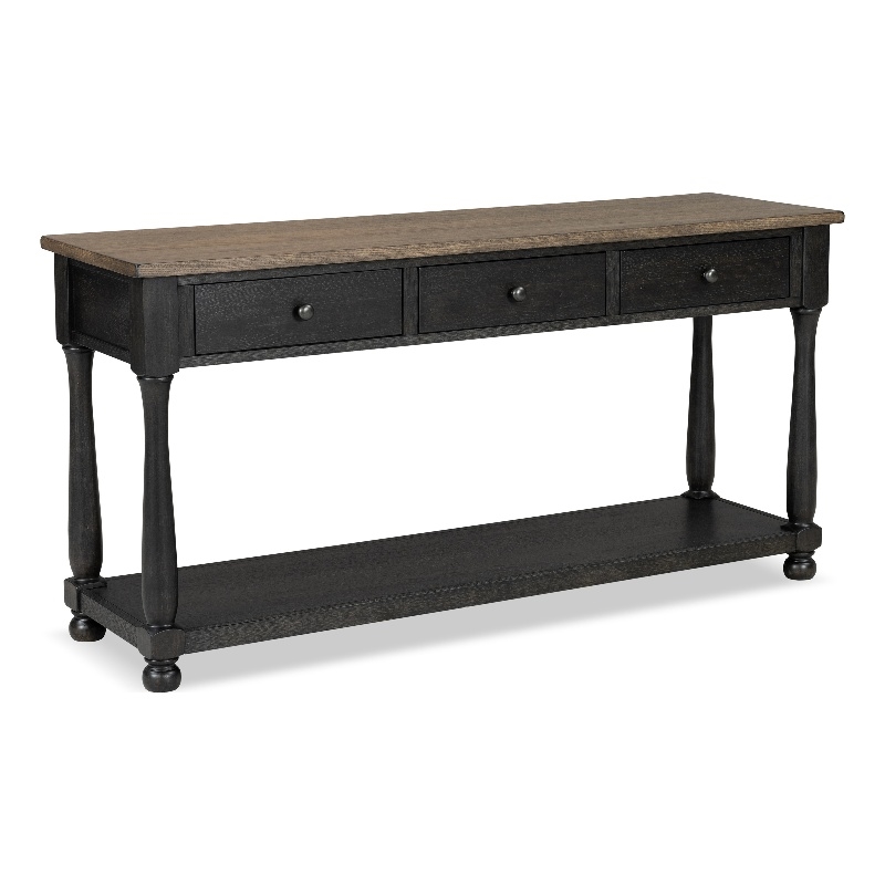 Furniture of America Narella Wood Storage Sofa Table in Black and Brown