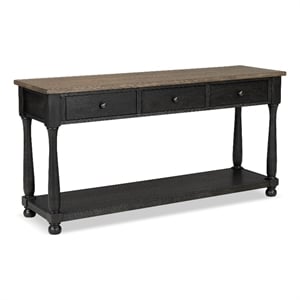 Furniture of America Narella Wood Storage Sofa Table in Black and Brown