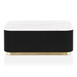 Furniture of America Beryl Genuine Marble Top and Wood Coffee Table in Black