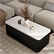 Furniture of America Beryl Genuine Marble Top and Wood Coffee Table in Black