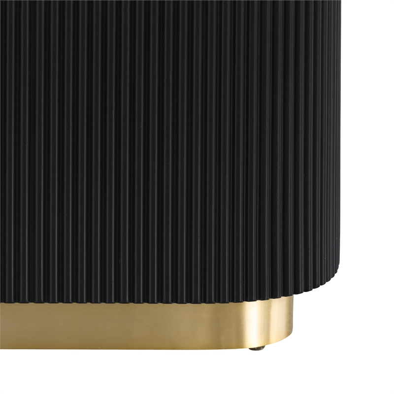 Furniture of America Beryl Genuine Marble Top and Wood Coffee Table in Black