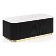 Furniture of America Beryl Genuine Marble Top and Wood Coffee Table in Black