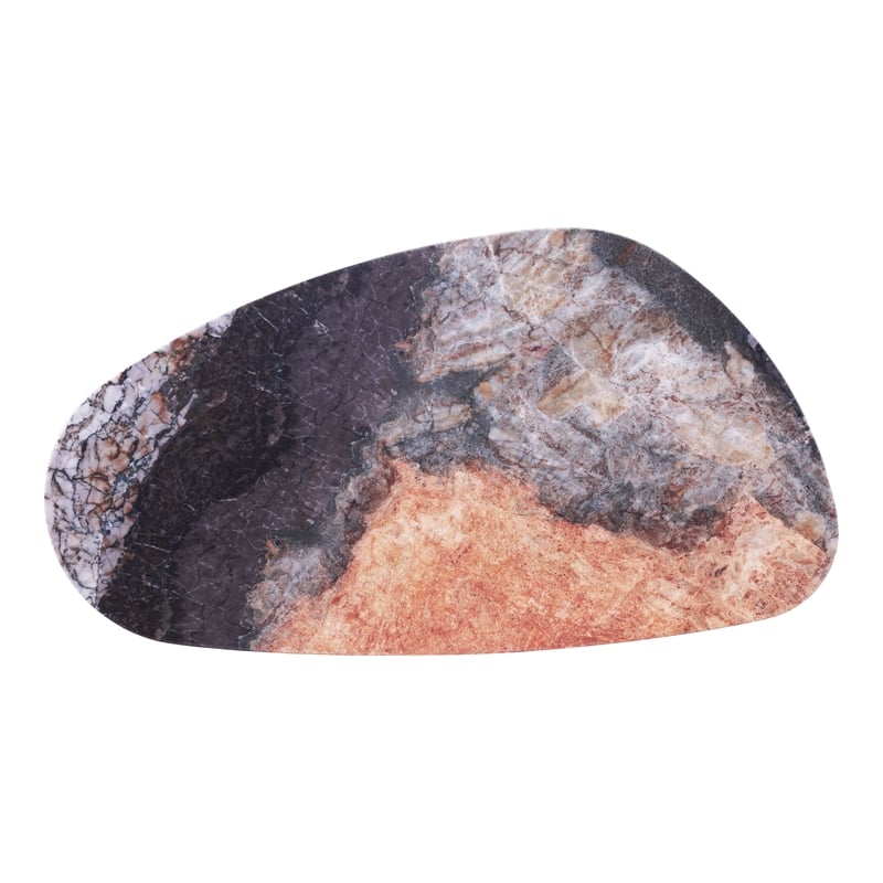 Furniture of America Gavora Stone Top and Steel Coffee Table in Gray