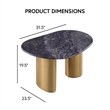 Furniture of America Gavora Stone Top and Steel End Table in Gray