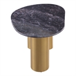 Furniture of America Gavora Stone Top and Steel End Table in Gray