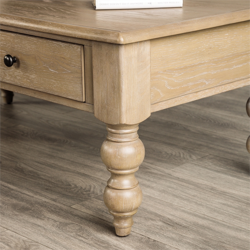 Furniture of America Shelimar Solid Wood Storage Rectangle Coffee Table in Beige