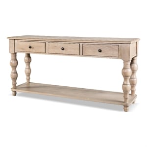 Furniture of America Shelimar Solid Wood Storage Sofa Table in Beige