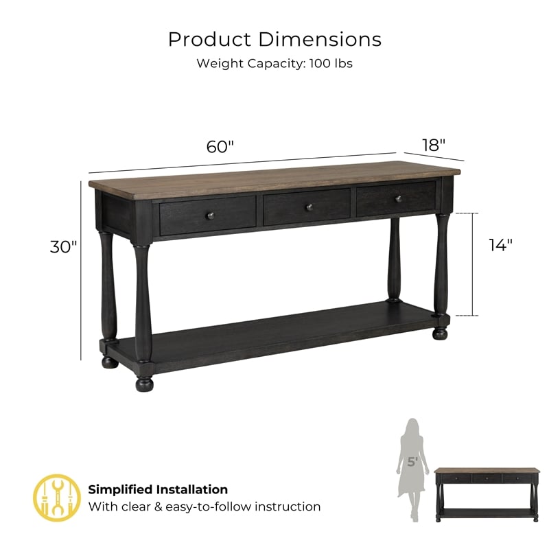 Furniture of America Peregrine Wood Storage 4-Piece Coffee Table Set in Black