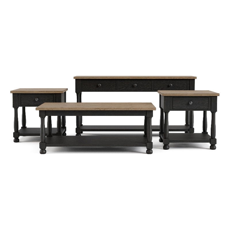 Furniture of America Peregrine Wood Storage 4-Piece Coffee Table Set in Black