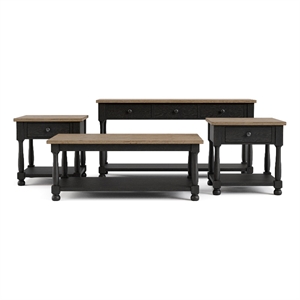 Furniture of America Peregrine Wood Storage 4-Piece Coffee Table Set in Black